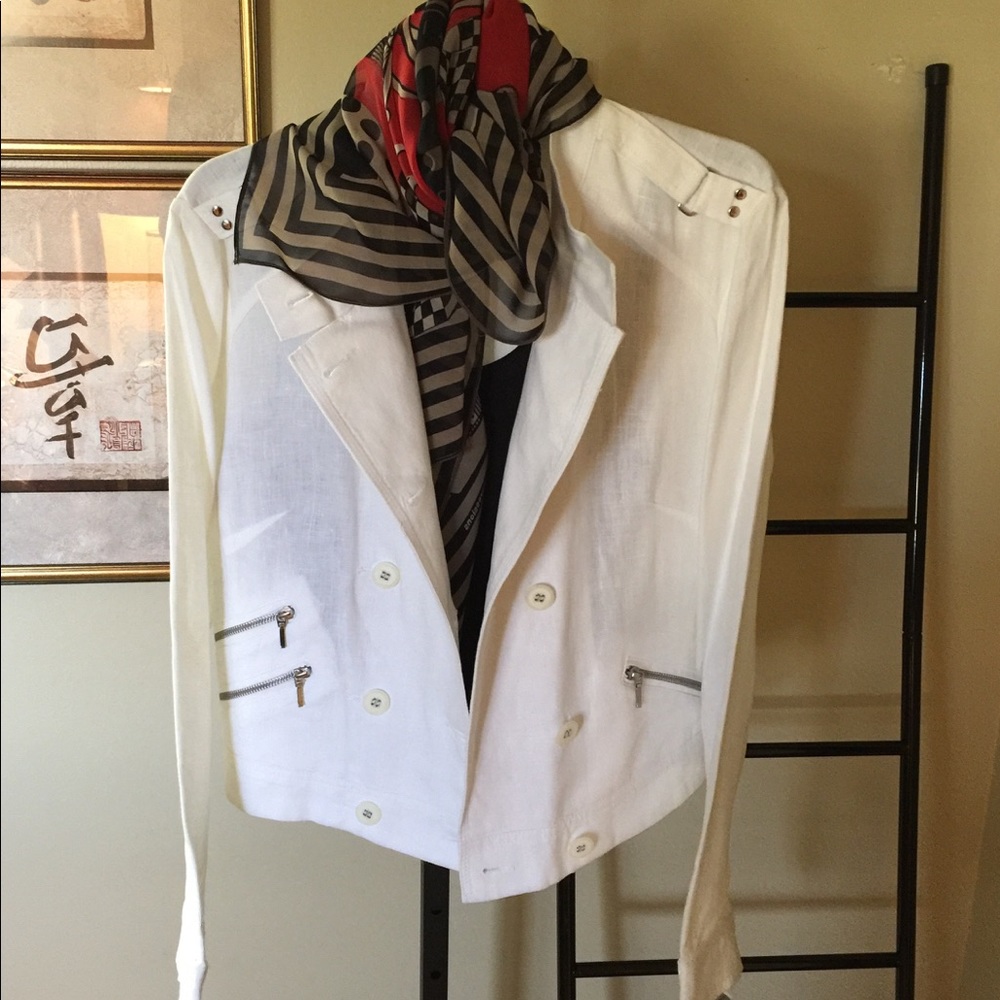 HOST PICK 🎉🎊INC, Linen White Bomber Jacket!❌❌SOLD - Picture 9 of 10
